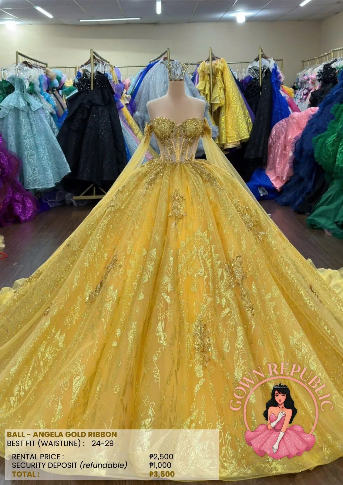 Ball Gowns: Yellow / Gold 324